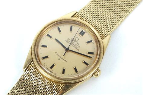 omega gold watches for men|solid white gold men watches.